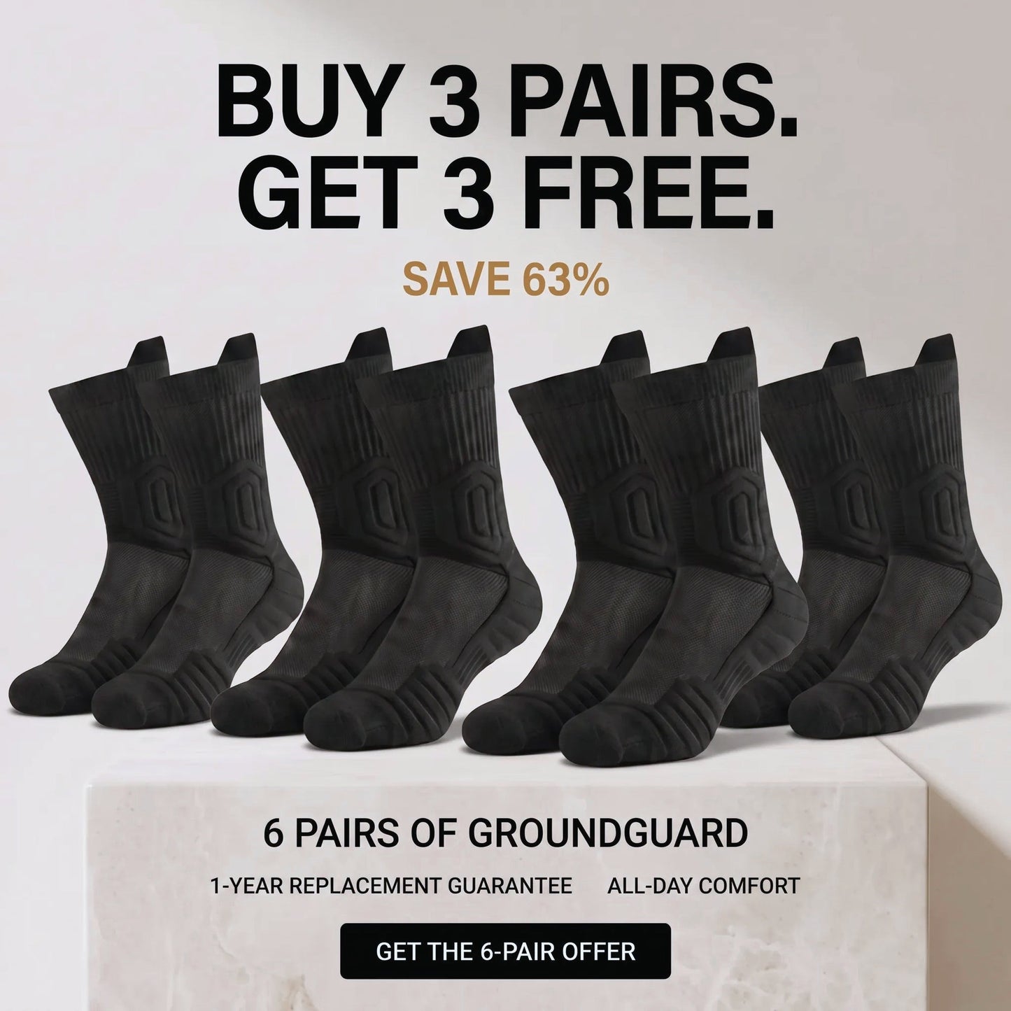 CloudTread work socks six-pair pack