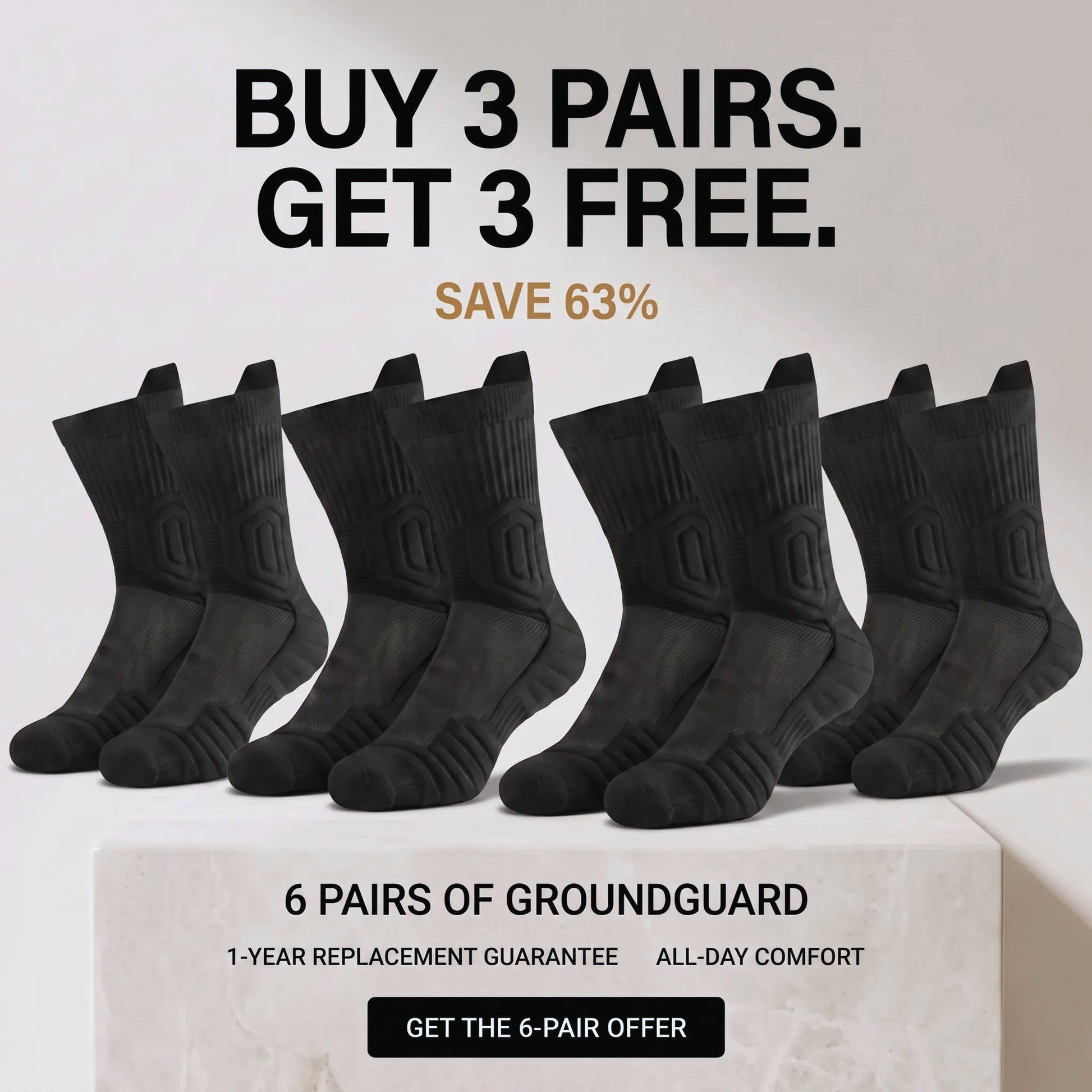 CloudTread work socks six-pair pack